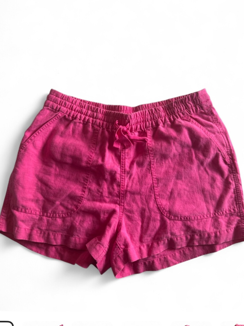 J. Crew Hot Pink Drawstring Linen-Blend Athletic Shorts